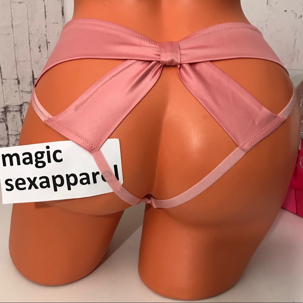 VS S M L VERY SEXY LUXE SATIN BOW OPEN BACK PANTY